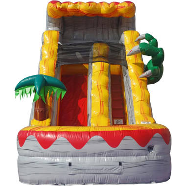 Aleko commercial grade outdoor inflatable bounce 2024 house water slide with pool and blower